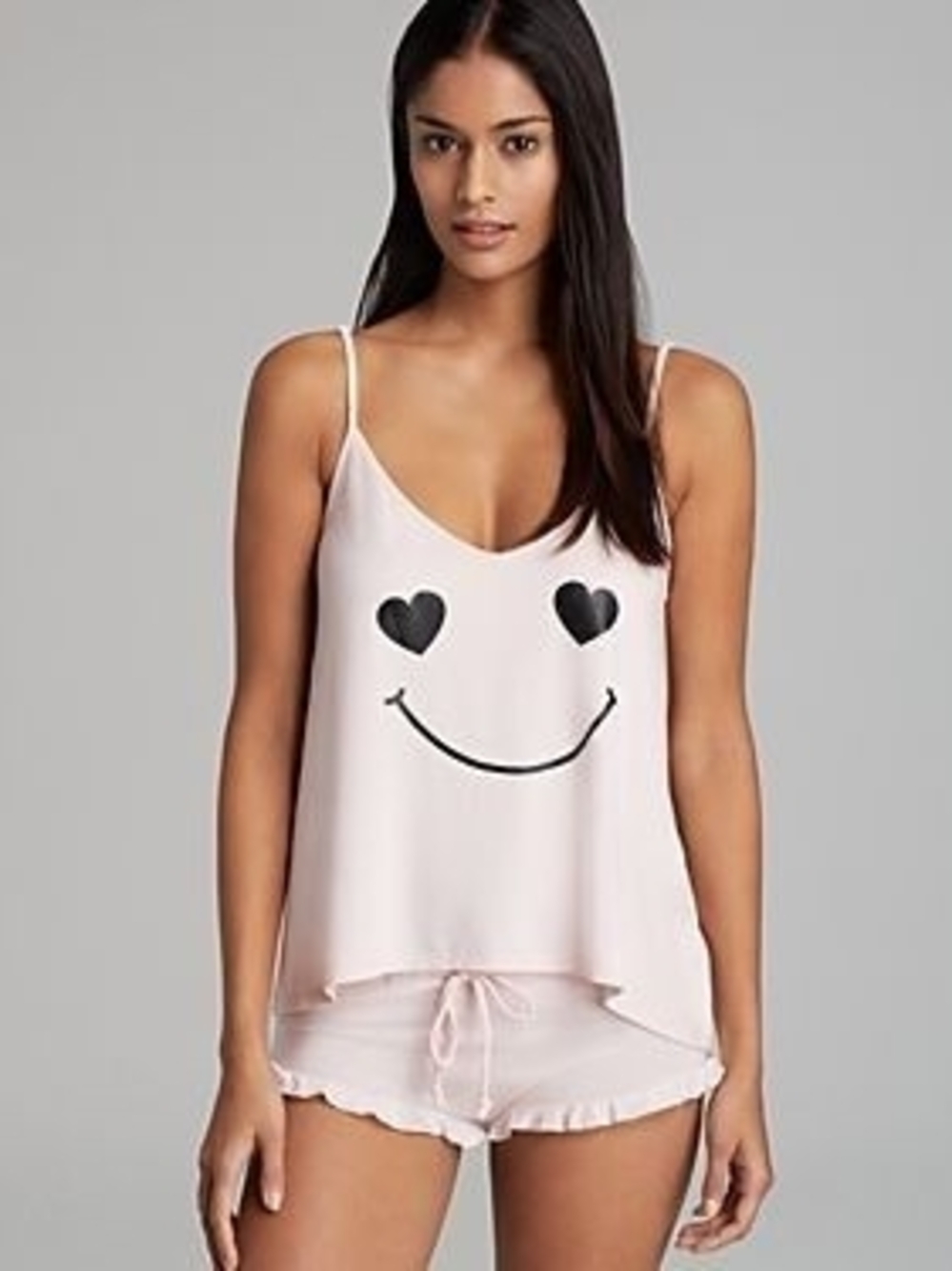 Wildfox Intimates Pale Pink Smiley Heart Eye Cami Sleep Top Love Struck Nwt Sz L